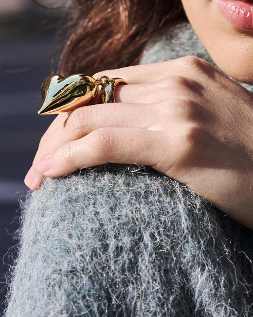 Jenny Bird White Art Heart Ring