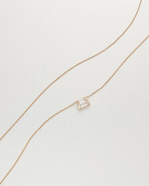 Jenny Bird Natural 14k Stacked Baguette Diamond Necklace