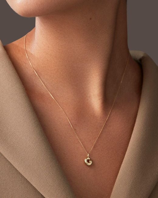 Jenny Bird White 14k Gold Bubble Letter Necklace - G