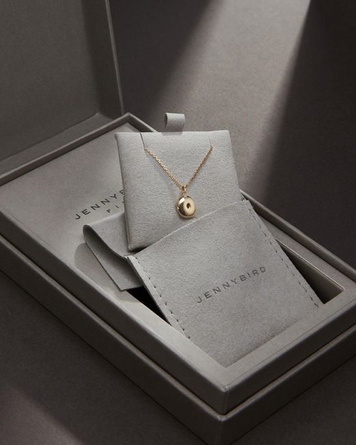 Jenny Bird White 14k Gold Bubble Letter Necklace - O