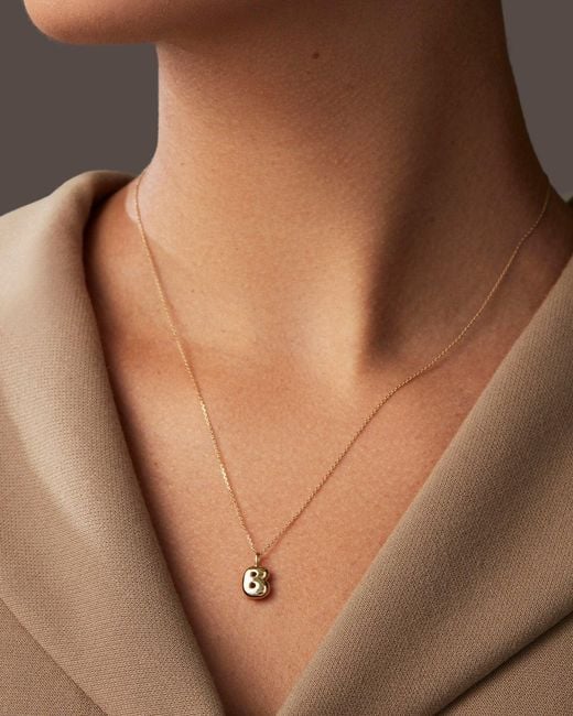 Jenny Bird Natural 14k Gold Bubble Letter Necklace - B