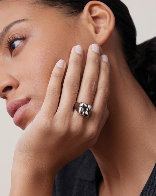 Jenny Bird White Woven Square Ring