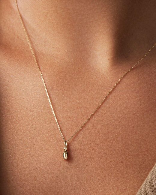 Jenny Bird Natural 14k Gold Bubble Letter Necklace - I
