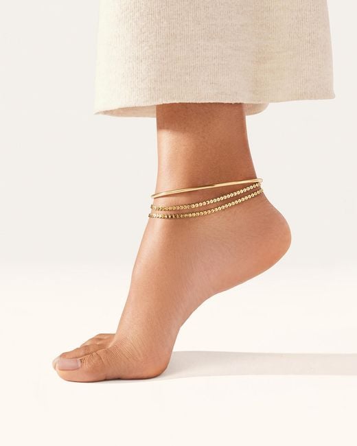 Jenny Bird Metallic Textured Anklet Stack
