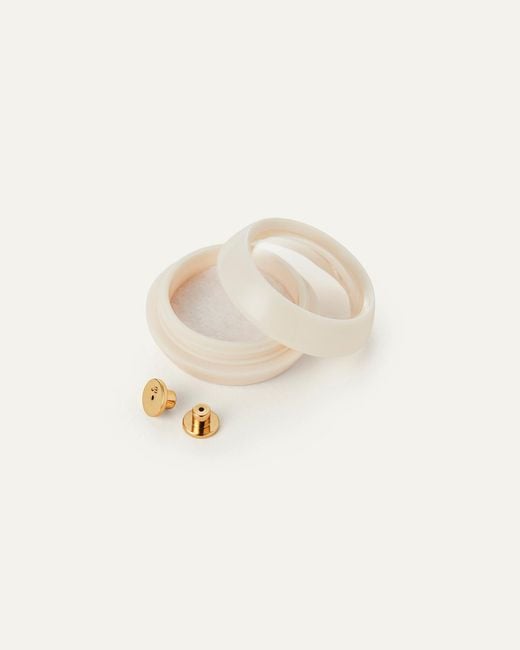 Jenny Bird White Flat Disc Earring Backs