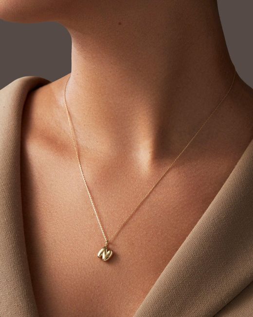 Jenny Bird White 14k Gold Bubble Letter Necklace - N