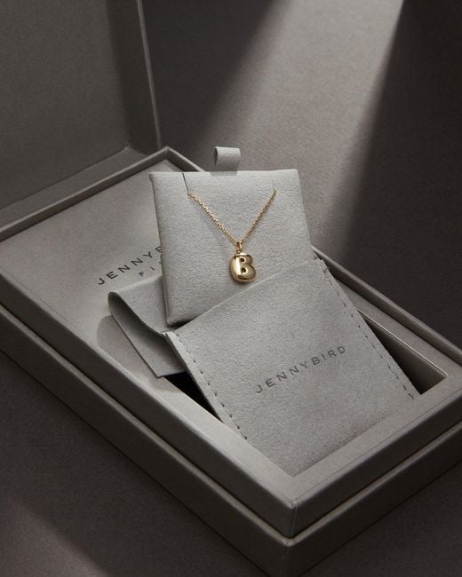 Jenny Bird Natural 14k Gold Bubble Letter Necklace - B