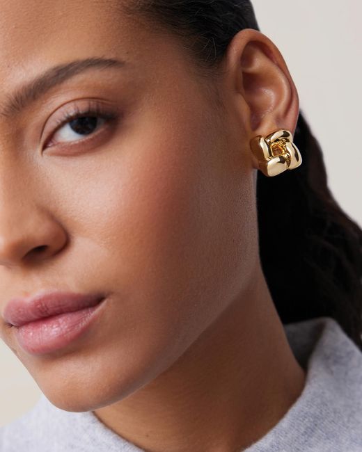 Jenny Bird White Small Woven Square Earrings