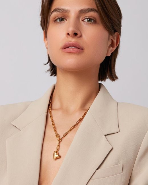 Jenny Bird Metallic Puffy Heart Necklace
