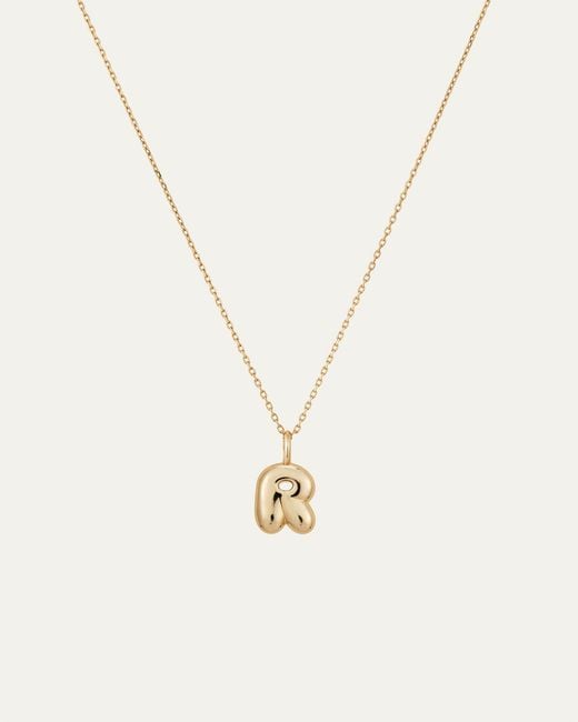 Jenny Bird White 14k Gold Bubble Letter Necklace - R