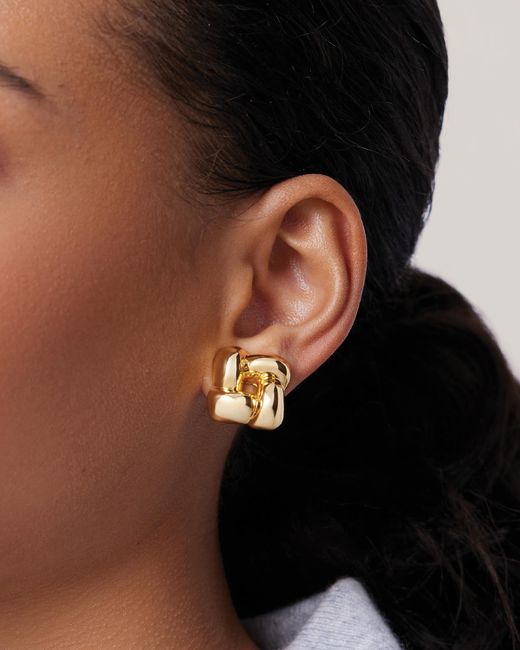 Jenny Bird White Small Woven Square Earrings