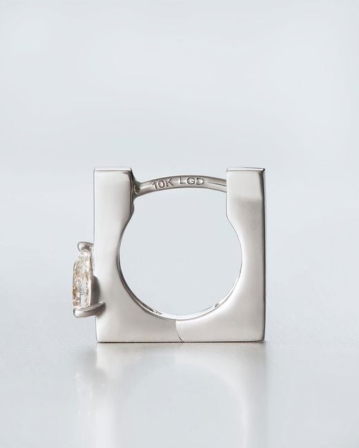 Jenny Bird Natural 10k Pear Cut Diamond Huggie Earrings