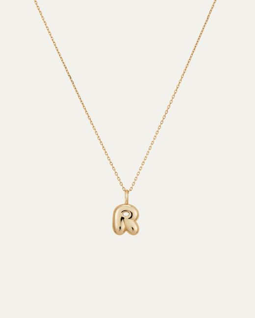 Jenny Bird White 14k Gold Bubble Letter Necklace - R