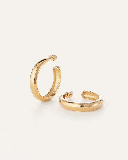 Jenny Bird Metallic Staple Hoop Earrings - Large