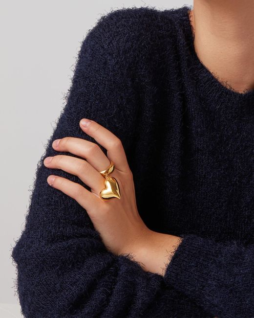 Jenny Bird White Art Heart Ring