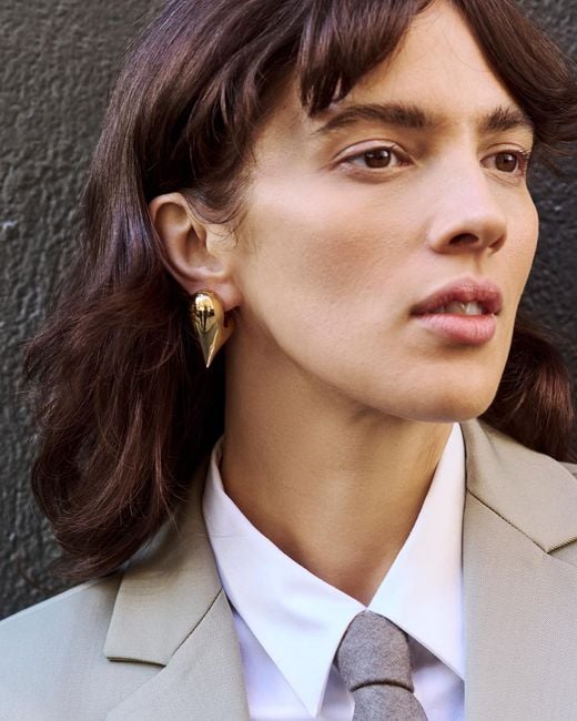 Jenny Bird Metallic Art Heart Puff Earrings