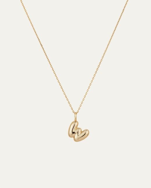 Jenny Bird White 14k Gold Bubble Letter Necklace - W