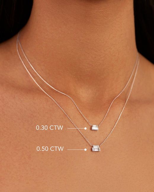 Jenny Bird Natural 14k Stacked Baguette Diamond Necklace