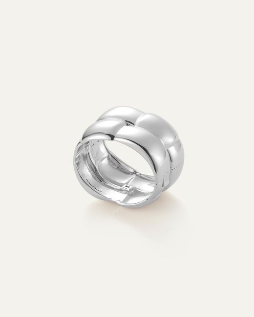 Jenny Bird White Mega Woven Square Bangle