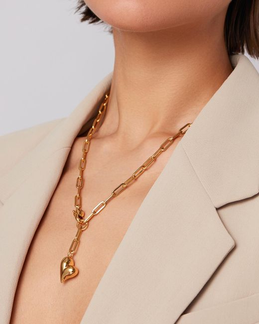 Jenny Bird Metallic Puffy Heart Necklace