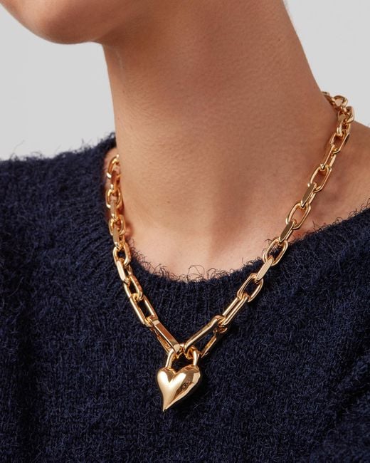 Jenny Bird Metallic Padlock Heart Pendant Necklace