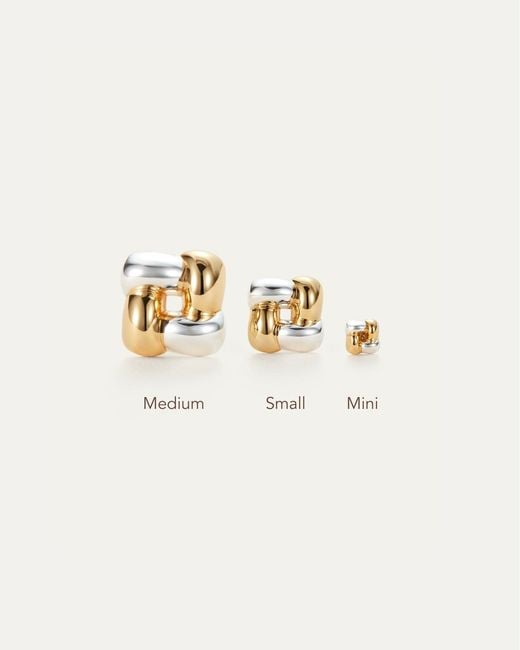 Jenny Bird White Mini Woven Square Earrings