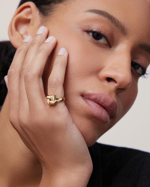 Jenny Bird White Woven Square Signet Ring