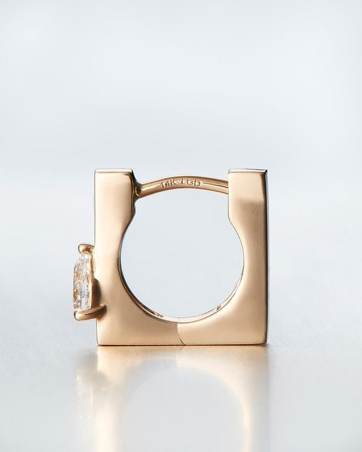 Jenny Bird Natural 14k Pear Cut Diamond Huggie Earrings