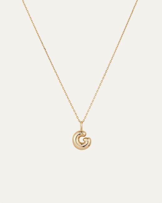 Jenny Bird White 14k Gold Bubble Letter Necklace - G