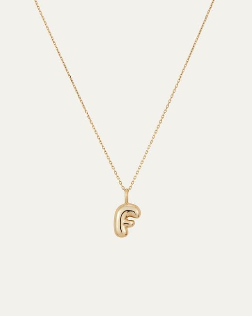 Jenny Bird Natural 14k Gold Bubble Letter Necklace - F