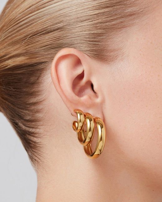 Jenny Bird Metallic Staple Hoop Earrings - Large