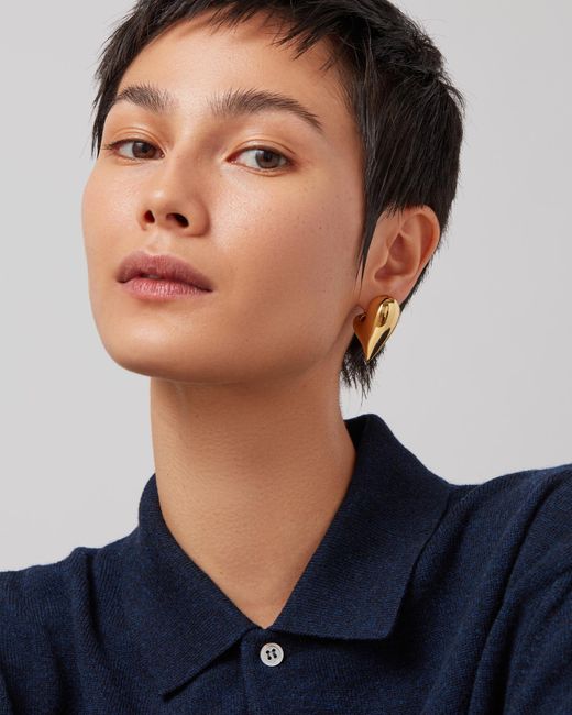 Jenny Bird Metallic Art Heart Puff Earrings