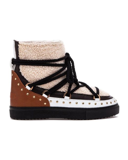 inuikii gloss leather sneaker boots