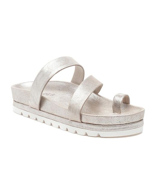 J/Slides Roper Sandal Light Gold Metallic Leather Lyst