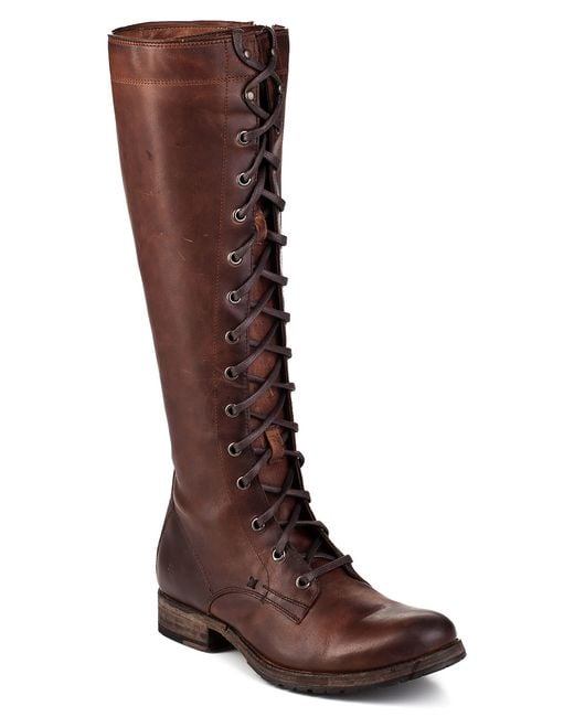 cognac tall flat boots