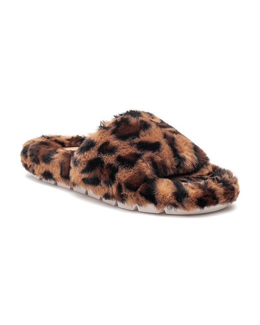 J/Slides Lovlie Slipper Leopard Faux Fur in Brown - Lyst