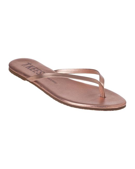 TKEES Shadows Flip Flop Beach Pearl Leather - Lyst
