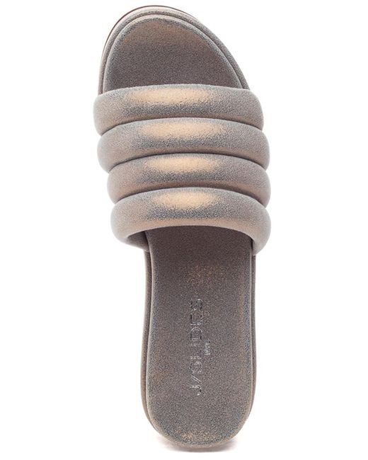 J/Slides Quirky Sandal Bronze Metallic Suede in Gray Lyst