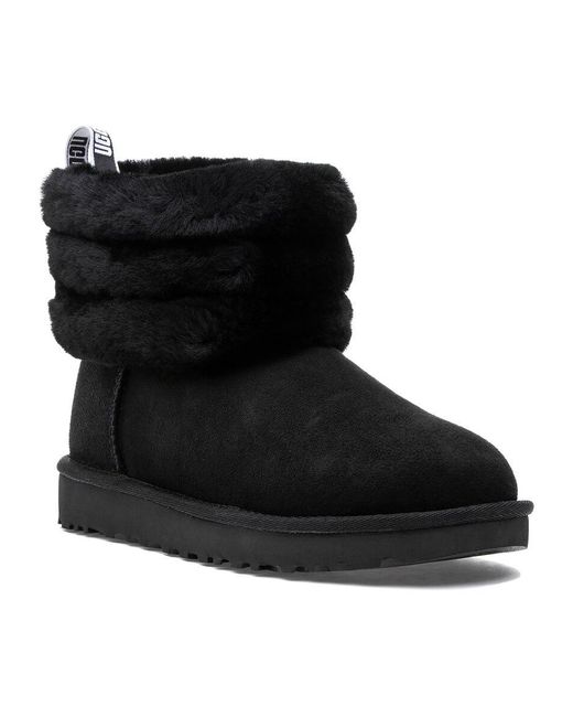 ugg fluff boots black