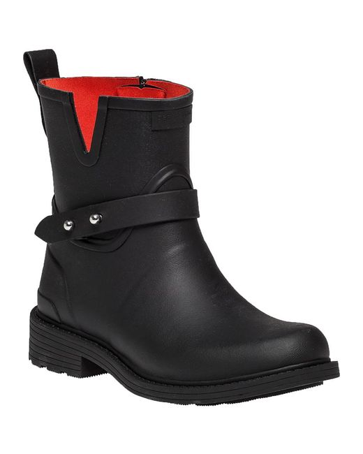 Rag & Bone Black Moto Rain Boots