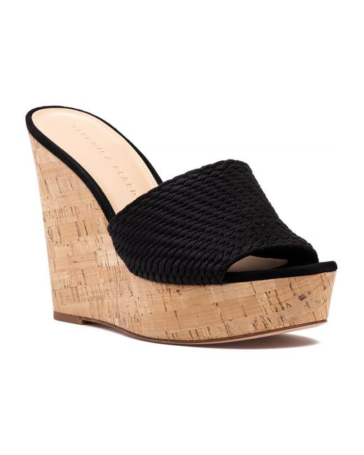 Veronica Beard Leather Dali Woven Wedge Black - Lyst