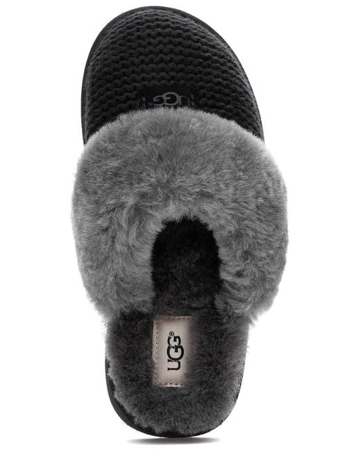 UGG Fur Cozy Knit Slipper Black Lyst