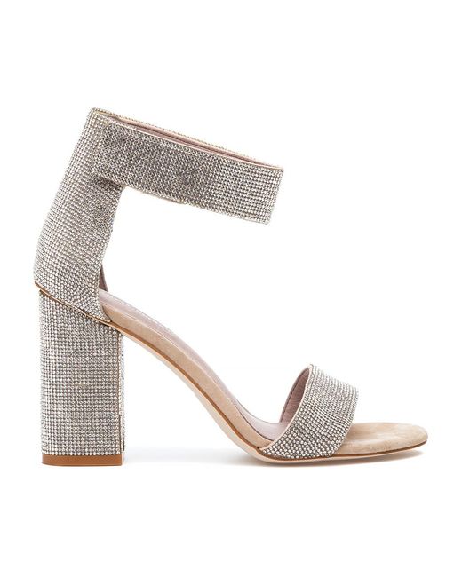 Jeffrey Campbell Kassidy Sandal Nude Suede Champagne in Silver (Metallic) -  Lyst