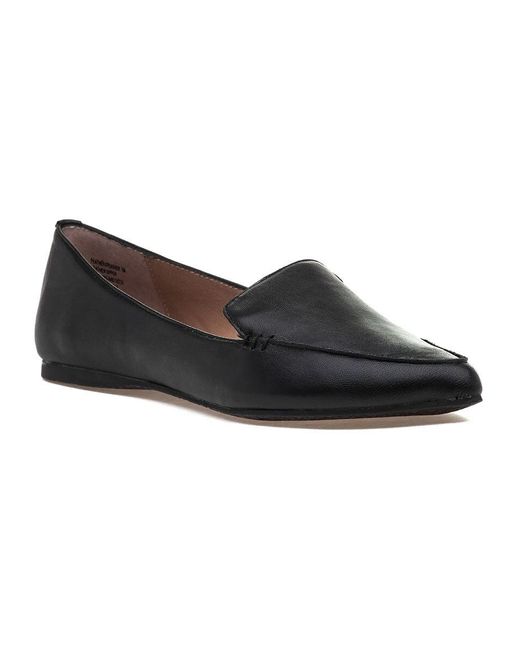 steve madden feather loafer black