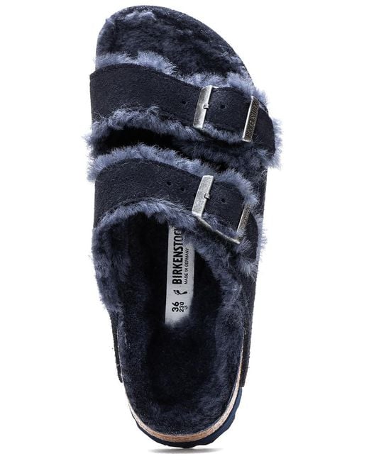 Birkenstock Arizona Shearling in Blue Lyst