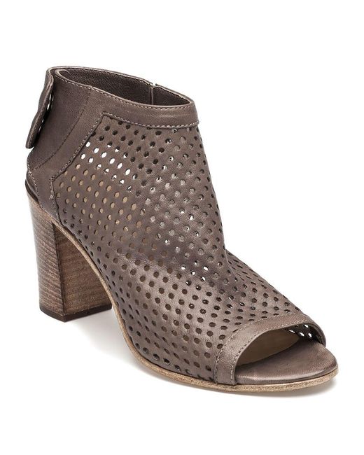 tan perforated booties
