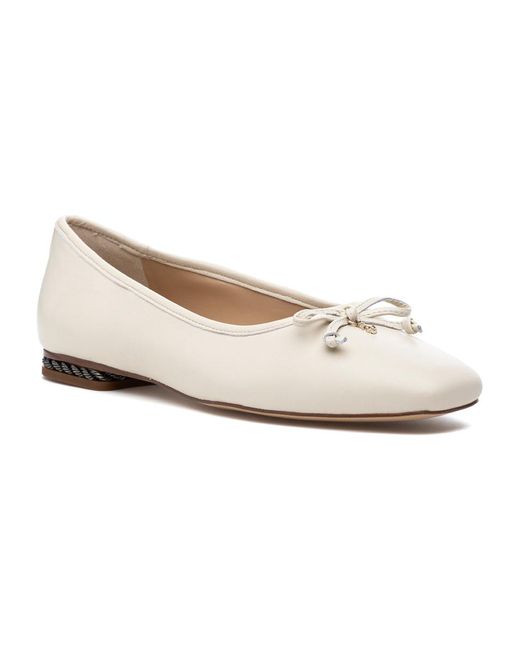 Sam Edelman Marisol Flat Ivory Leather in White | Lyst