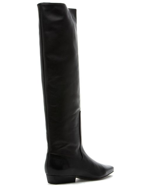 Staud Black "Staud Wally Flat Boot Leather