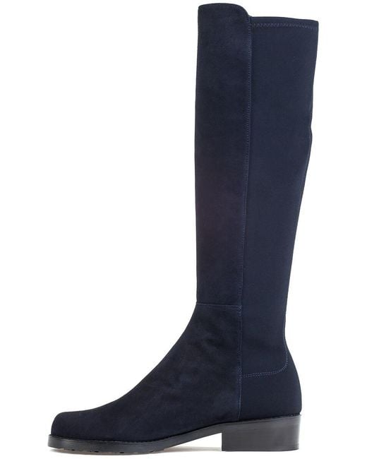 Stuart Weitzman Halfnhalf Boot Navy Suede in Blue - Lyst