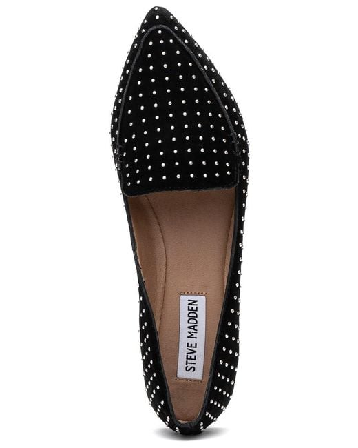 steve madden black studded loafers